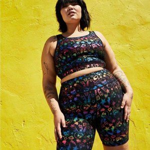NEW Torrid 0X 3-Piece Set: Wild Skull Sports Bra, Bike Shorts & Capri Leggings
